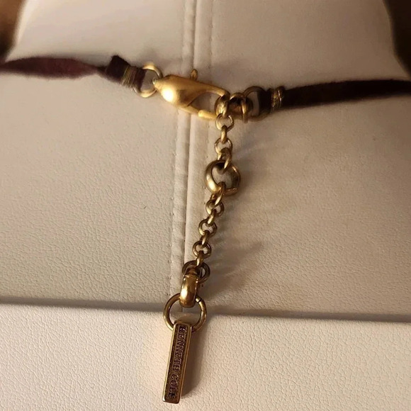 Kenneth Cole Gold Tone Disk and Brown Necklace - Picture 2 of 2